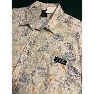 RARE Lacrosse Unlimited LAX Hawaiian All Over Floral Button Shirt XL Tropical